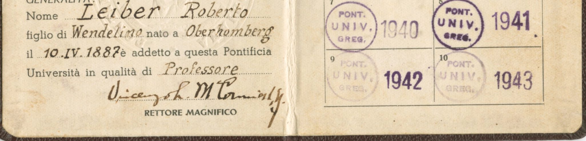 Il fondo Robert Leiber SJ